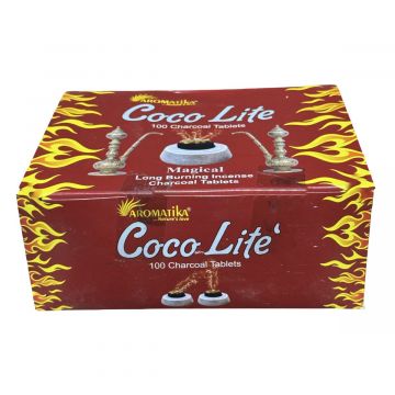 Coco Lite Long Burning Incense Charcoal - 33mm, Box of 10 Sleeves x 10 Tablets (100 Tablets)